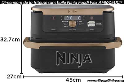 Dimensions du double airfryer Ninja AF500EUCP Flex Foodi