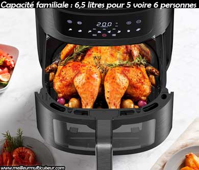 Capacité de l'airfryer avec fenêtre visible AOSFGE 6,5 litres