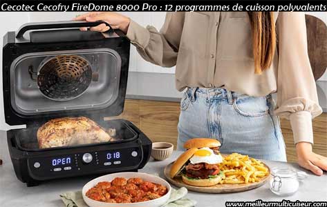 12 programmes de cuisson sur FireDome 8000 de CECOTEC