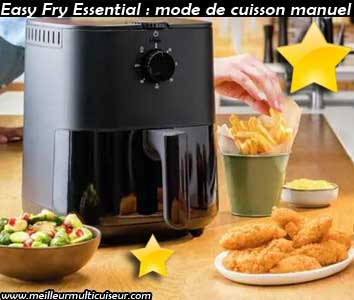Mode de cuisson manuel sur la friteuse diététique Tefal gamme easy fry modèle Essential