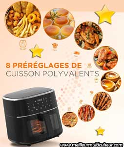 Modes de cuisson sur Tomons airfryer diététique Premium XL