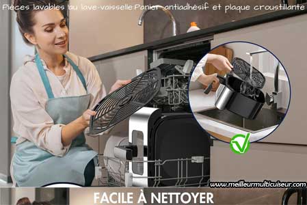 Panier de l'airfryer Balitta facile à nettoyer