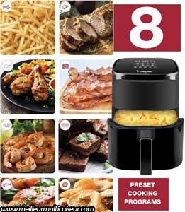 8 Modes de cuisson sur la friteuse à air BEPER 5 litres