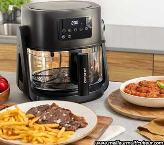 5 menus de cuisson sur l'air fryer Flip Grill 4500 CECOFRY CECOTEC