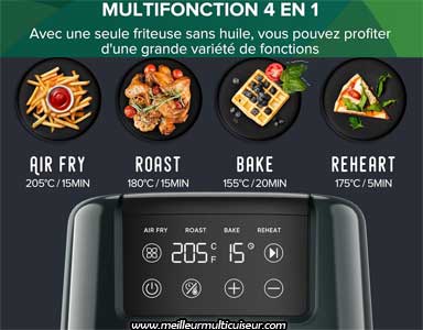 Modes de cuisson de la mini friteuse sans huile CHEFREE modèle AF300