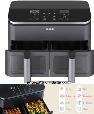 Modes de cuisson de l'airfryer Cosori double compartiment