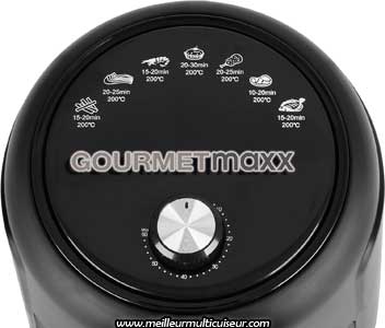 Panneau de commande du mini airfryer GOURMETmaxx 2,3L