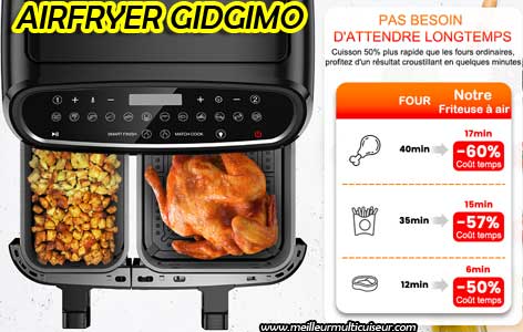 Technologie de cuisson de la friteuse à air chaud de la marque GIDGIMO