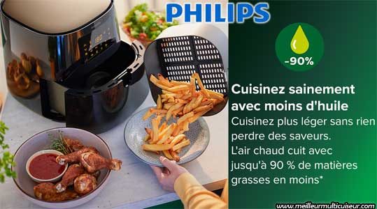 Capacité 6,2 litres sur l'air fryer Philips HD9280/90 XL