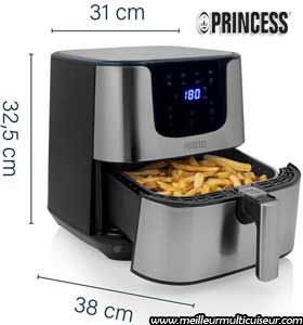 Dimensions de la friteuse à air chaud Deluxe de la marque Princess