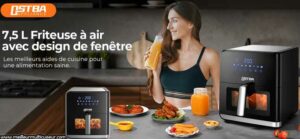 Iceagle Friteuse Sans Huile 5.5L Air Fryer XXL - Friteuse à Air Chaud 1400 W | Airfryer Avec 9