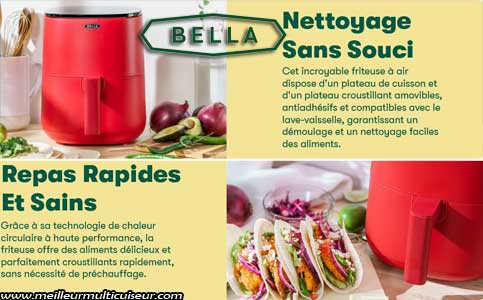 Bella, friteuse sans huile facile à nettoyer