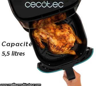 Capacité de la friteuse à air Cecofry Full Inox 5500 WIFI de Cecotec