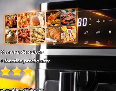 9 menus de cuisson sur l'airfryer de la marque Emphsism