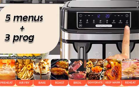 Emphsism airfryer : 5 modes et 3 programmes