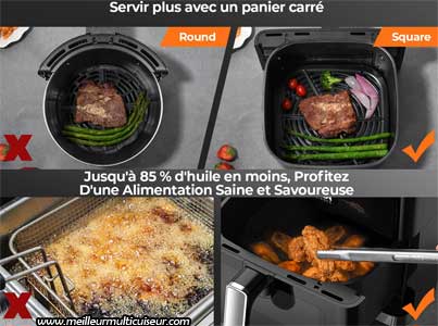 Panier de cuisson de la friteuse sans huile Ostba Appliance Clearcook de 7,5 litres