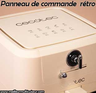 Panneau de commande rétro sur l'airfryer Antique Window 5 litres de Cecotec