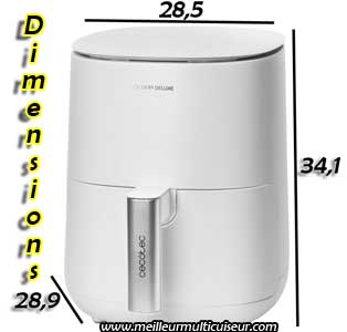 Dimensions de la friteuse sans huile du fabricant CECOTEC