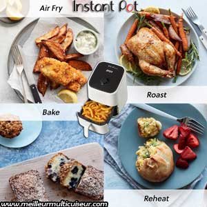 Modes de cuisson de l'airfryer mini de la gamme Vortex de la marque Instant Pot