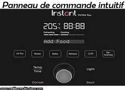 Panneau de commande de l'air fryer Vortex + Clearcook de Instant Brands