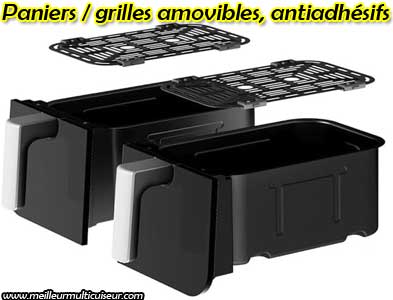 Paniers & grilles de l'air fryer Dual Zone Tekxdd 9 litres