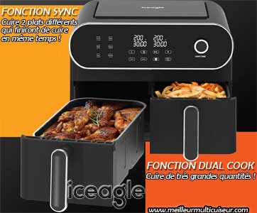 Fonctions SYNC et DUAL COOK sur la friteuse double panier ICEAGLE 11L