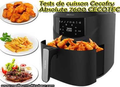 Tests de cuisson de l'air fryer Absolute 7.6 Cecofry Cecotec