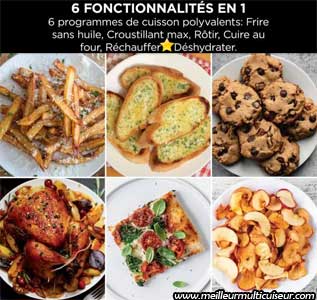 6 modes de cuisson de l'airfryer Double Stack du fabricant NINJA XL