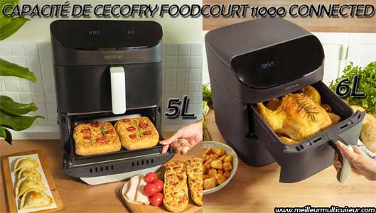 Capacité de 11 litres de la friteuse diététique Cecotec Cecofry FoodCourt 03282 : capacité 11 litres