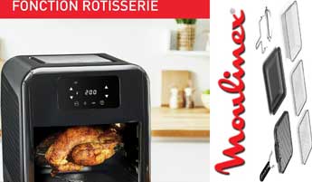 Accessoire tournebroche pour faire rôtir un poulet comme dans une rotissoire