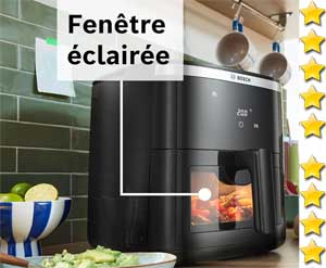 Le panier comporte une fenêtre qui s'éclaire pour voir à l'intérieur