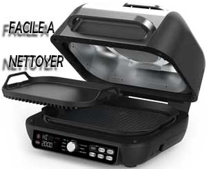 Un grill/airfryer facile à nettoyer