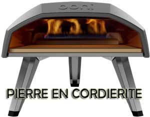 La pierre du four est en cordiérite pour une cuisson optimale.