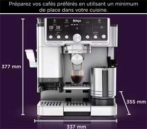 Les dimensions imposantes de Luxe Café Pro de NINJA...