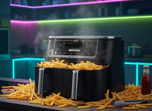 La friteuse à double panier pour tout cuire rapidement et facilement