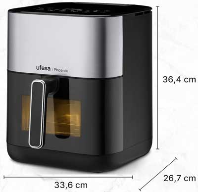 Les dimensions de cet airfryer & cuiseur à la vapeur de marque Ufesa