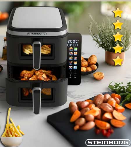 Quels sont les avantages de l'airfryer vertical Steinborg ?