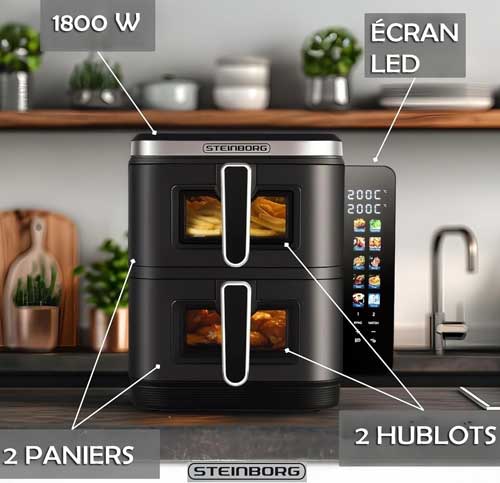 Informations techniques sur la friteuse sans huile familiale STEINBORG :