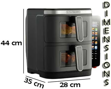 Combien mesure cet airfryer à design vertical ?