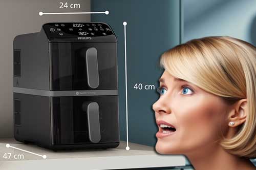 Occupe peu d'espace sur le plan de travail de la cuisine